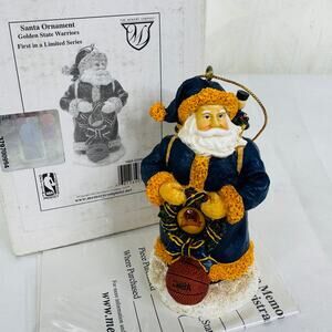 VTG 2001 The‎ Memory Company Golden State Warriors Santa Christmas Ornament
